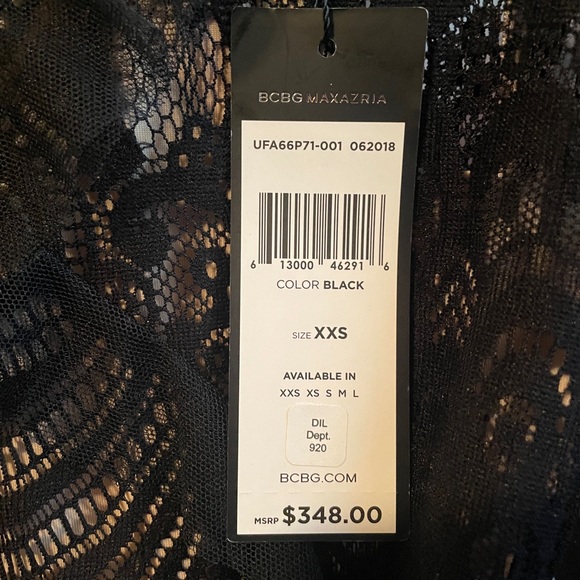 BCBGMAXAZRIA Black Lace Dress w Ruffles - Picture 4 of 16